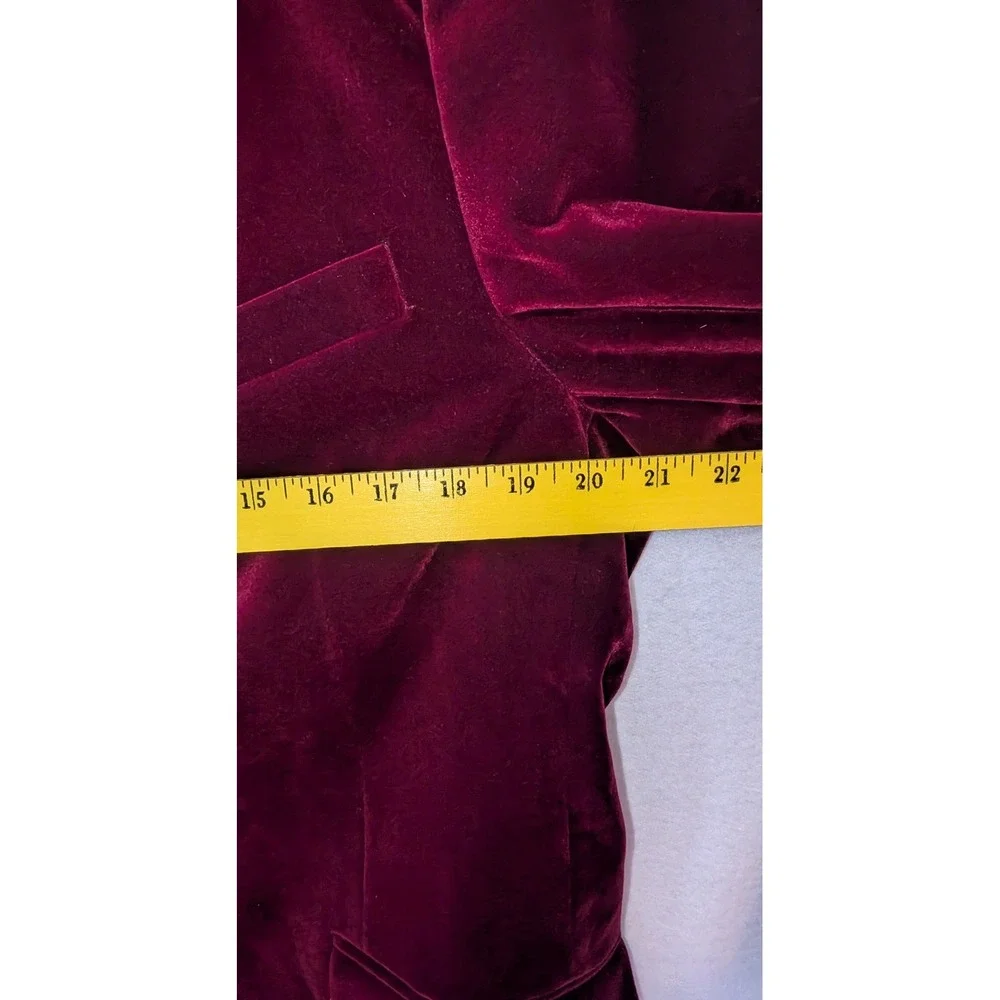 Suslo Couture Mens Burgundy Velvet Blazer Slim Fit Dinner Jacket XXL 46 VS1602-4